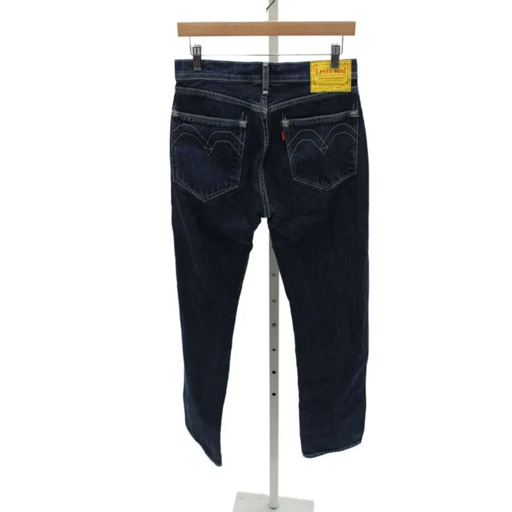 Levis Mens Straight Blue Cotton Mid Rise Jeans Inseam 32 Size 28